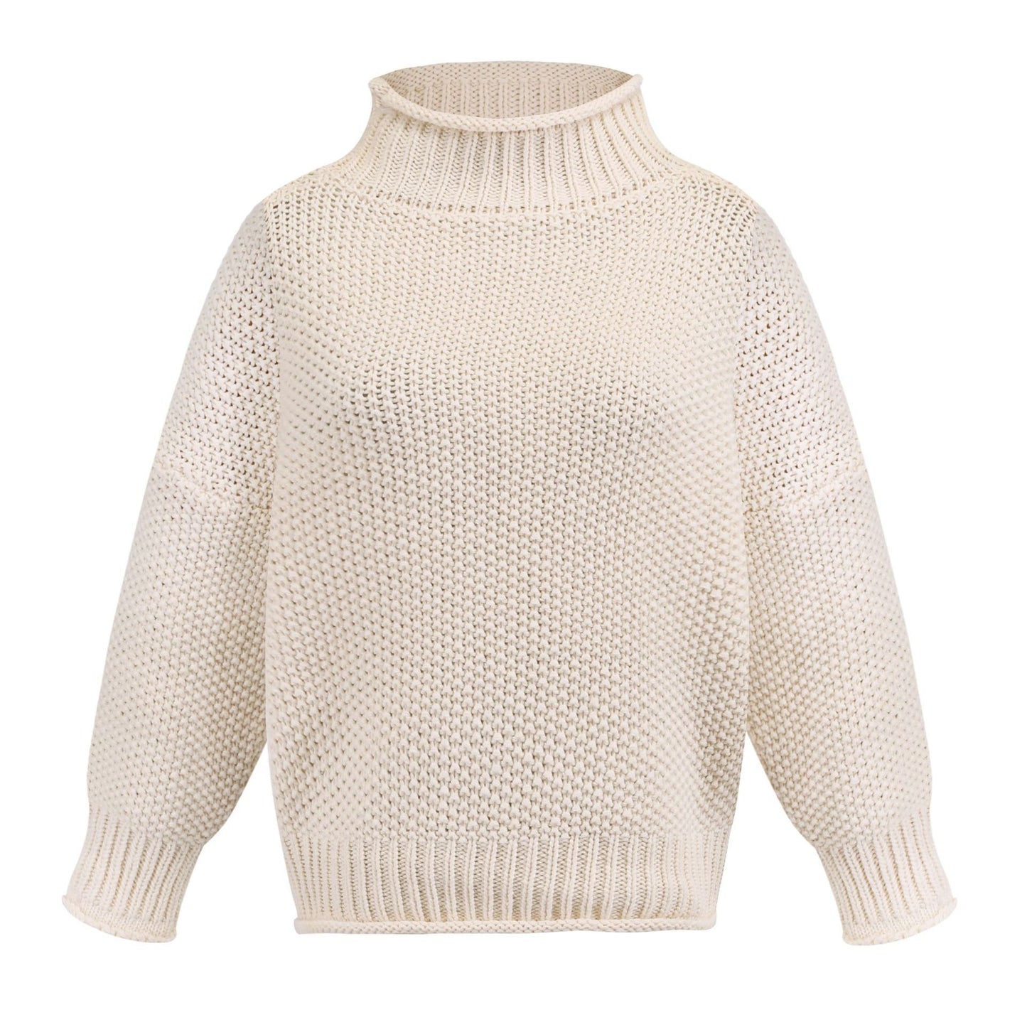 Solid Turtleneck Pullover Sweater