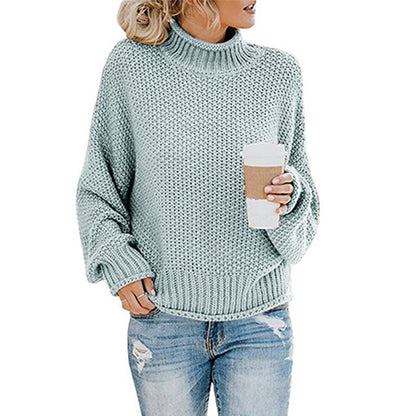 Solid Turtleneck Pullover Sweater